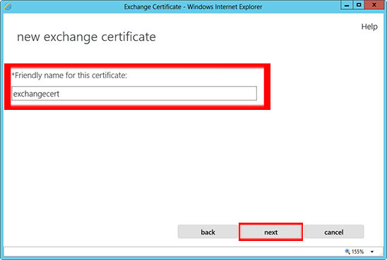 Add the friendly name for the certificate. This is not crucial in how you name it.